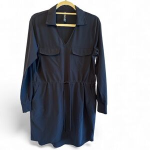 Athleta Zuma Long Sleeve Shirt Dress Black M